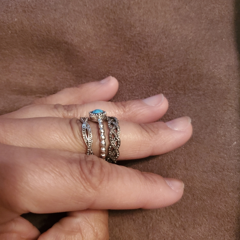 Turquoise Stackable Ring Set - image 3